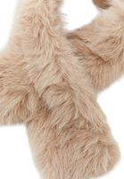 Bayan Krem Vegan Kürk Yaka