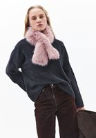 Bayan Pembe Vegan Kürk Yaka