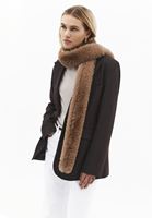 Bayan Kahverengi Vegan Kürk Şal