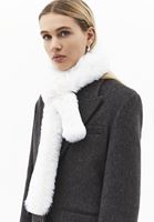 Bayan Krem Vegan Kürk Şal