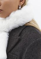 Bayan Krem Vegan Kürk Şal