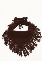 Bayan Bordo Yün Karışımlı Püsküllü Şal