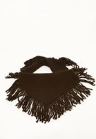 Bayan Kahverengi Yün Karışımlı Püsküllü Şal