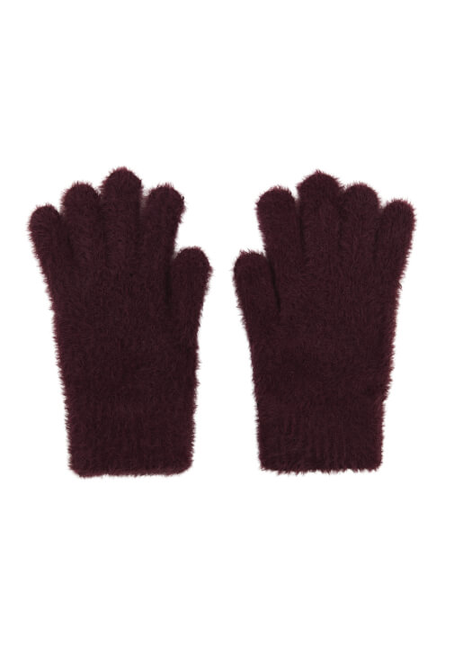 Bordo Yumuşak Dokulu Eldiven