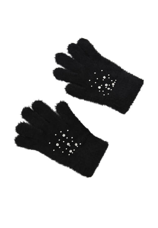 Siyah Taş Detaylı Eldiven