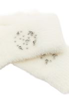 Bayan Krem Taş Detaylı Eldiven