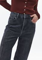 Bayan Gri Straight-Fit Denim Pantolon