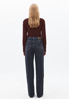 Bayan Gri Straight-Fit Denim Pantolon