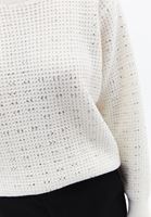 Bayan Krem Yumuşak Dokulu Taş Detaylı Kazak