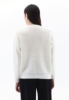 Bayan Krem Yumuşak Dokulu Taş Detaylı Kazak