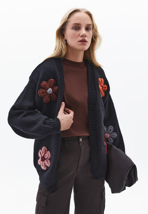  Yumuşak Dokulu Oversize Hırka