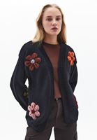 Bayan Siyah Yumuşak Dokulu Oversize Hırka