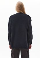 Bayan Siyah Yumuşak Dokulu Oversize Hırka