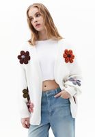 Bayan Krem Yumuşak Dokulu Oversize Hırka