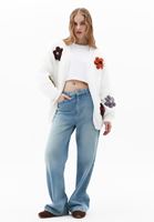 Bayan Krem Yumuşak Dokulu Oversize Hırka