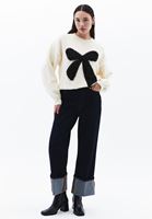 Bayan Krem Yumuşak Dokulu Kazak