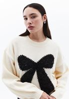 Bayan Krem Yumuşak Dokulu Kazak