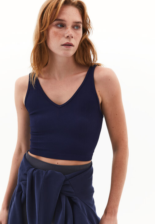 Crop Top ve Yüksek Bel Tayt Kombini