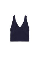 Women Navy Seamless Crop Top