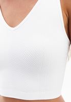 Bayan Beyaz Seamless Crop Top