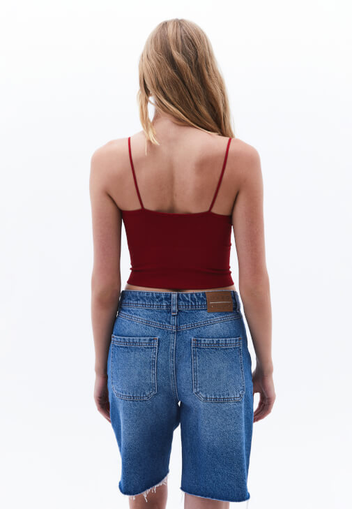 Crop Askılı Atlet ve Bermuda Şort Kombini