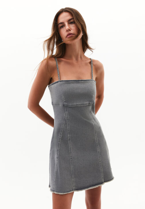 Denim Elbise ve Babet Kombini