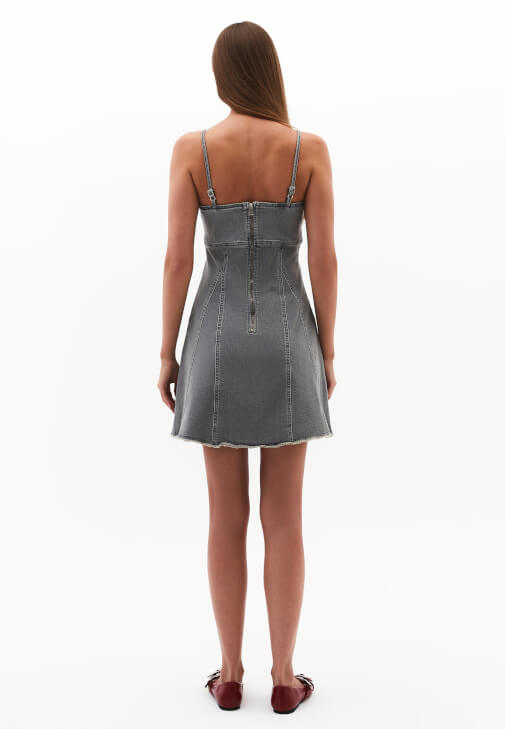 Denim Elbise ve Babet Kombini