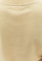 Bayan Bej Sıfır Yaka Baskılı Tişört