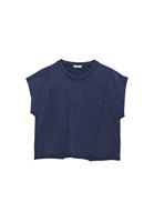 Bayan Lacivert Pamuklu Sıfır Yaka Tişört