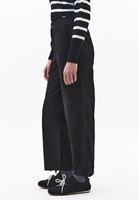 Bayan Siyah Yüksek Bel Kargo Cepli Pantolon