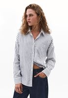 Bayan Çok Renkli Oversize Çizgili Gömlek