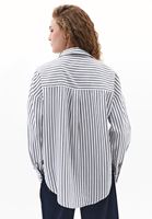 Bayan Çok Renkli Oversize Çizgili Gömlek