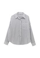 Bayan Çok Renkli Oversize Çizgili Gömlek