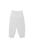 Bayan Beyaz Yüksek Bel Barrel-Fit Pantolon