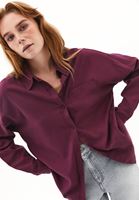 Women Purple Oversized Shirt with Pocket Detail
