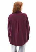 Women Purple Oversized Shirt with Pocket Detail