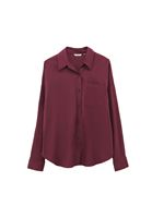 Women Purple Oversized Shirt with Pocket Detail