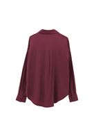 Women Purple Oversized Shirt with Pocket Detail