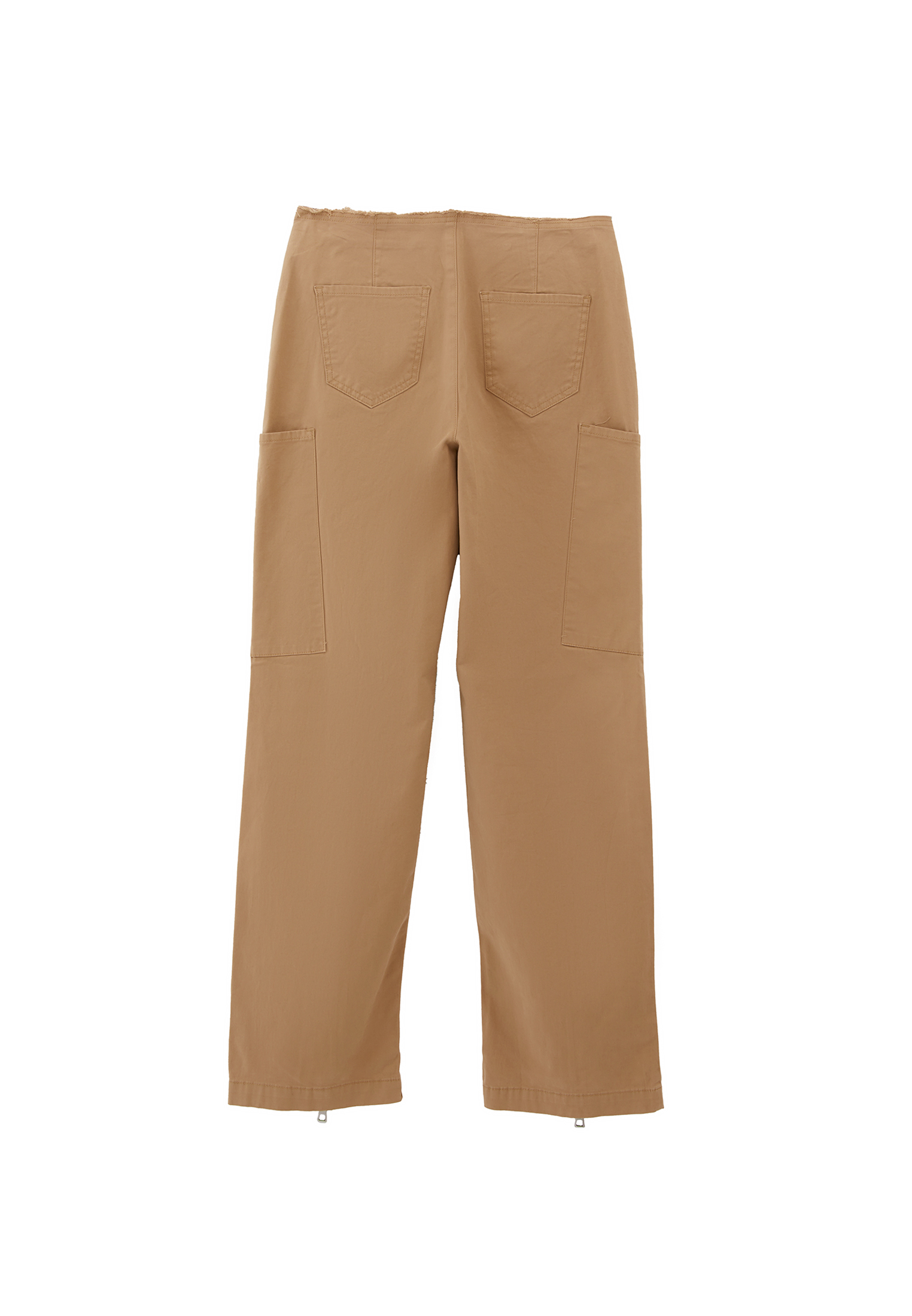 Kahverengi Yüksek Bel Straight-Fit Pantolon