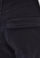 Bayan Siyah Yüksek Bel Kargo Cepli Pantolon