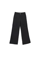 Bayan Siyah Yüksek Bel Kargo Cepli Pantolon