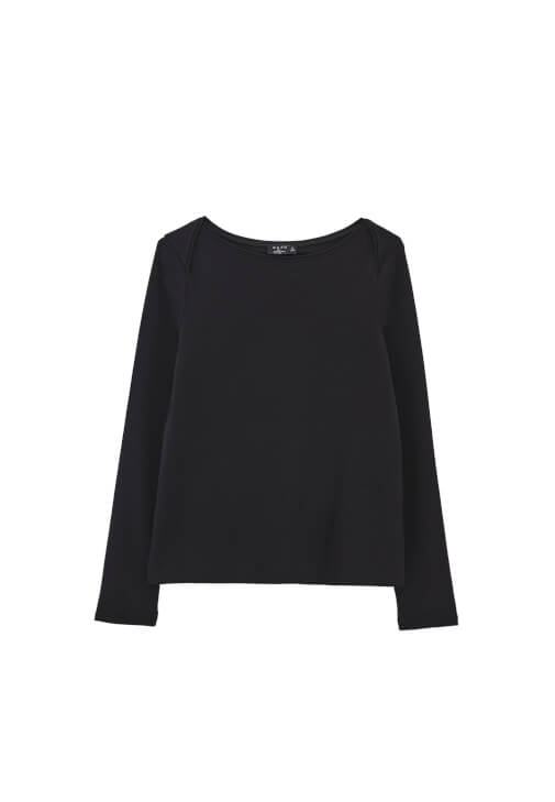 Pamuklu Bot Yaka Tişört - Görsel 6