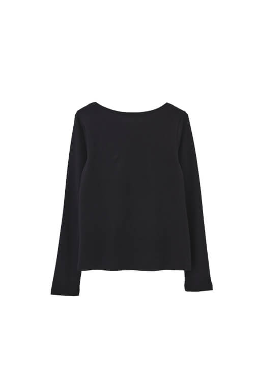 Pamuklu Bot Yaka Tişört - Görsel 7