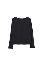 Bayan Siyah Pamuklu Bot Yaka Tişört