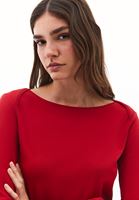 Bayan Kırmızı Pamuklu Bot Yaka Tişört