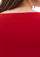 Bayan Kırmızı Pamuklu Bot Yaka Tişört