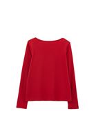 Bayan Kırmızı Pamuklu Bot Yaka Tişört