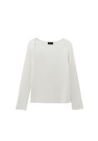 Bayan Krem Pamuklu Bot Yaka Tişört