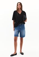 Bayan Siyah Pamuklu Boyfriend Tişört