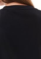 Bayan Siyah Pamuklu Boyfriend Tişört